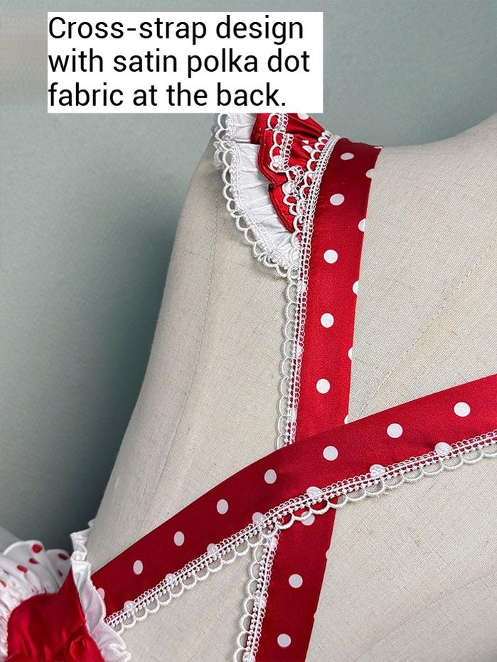 Shuang Sheng Xiao Xiong - Bite The Cake - Sweet Lolita Dress, Red & White Polka Dots - Image 18