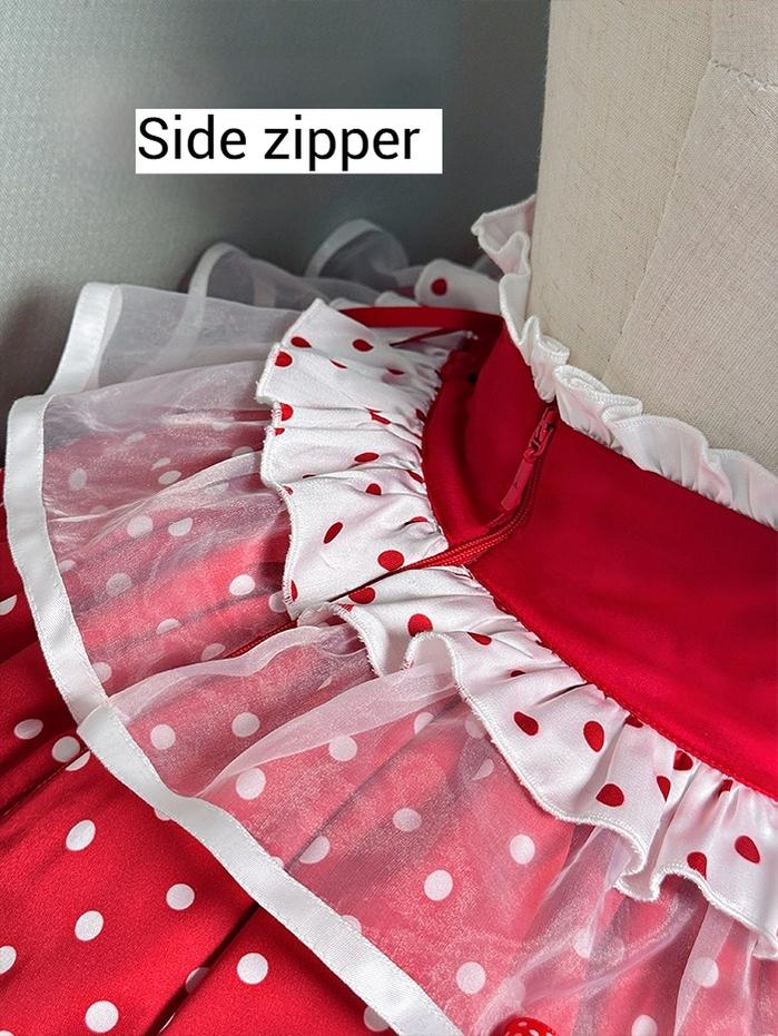 Shuang Sheng Xiao Xiong - Bite The Cake - Sweet Lolita Dress, Red & White Polka Dots - Image 21
