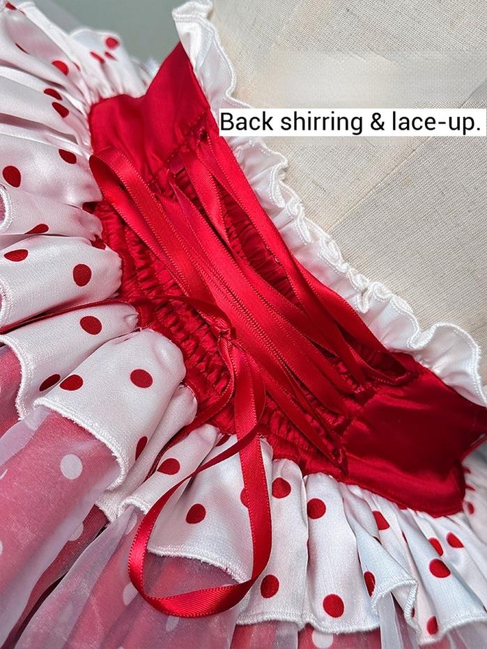 Shuang Sheng Xiao Xiong - Bite The Cake - Sweet Lolita Dress, Red & White Polka Dots - Image 22