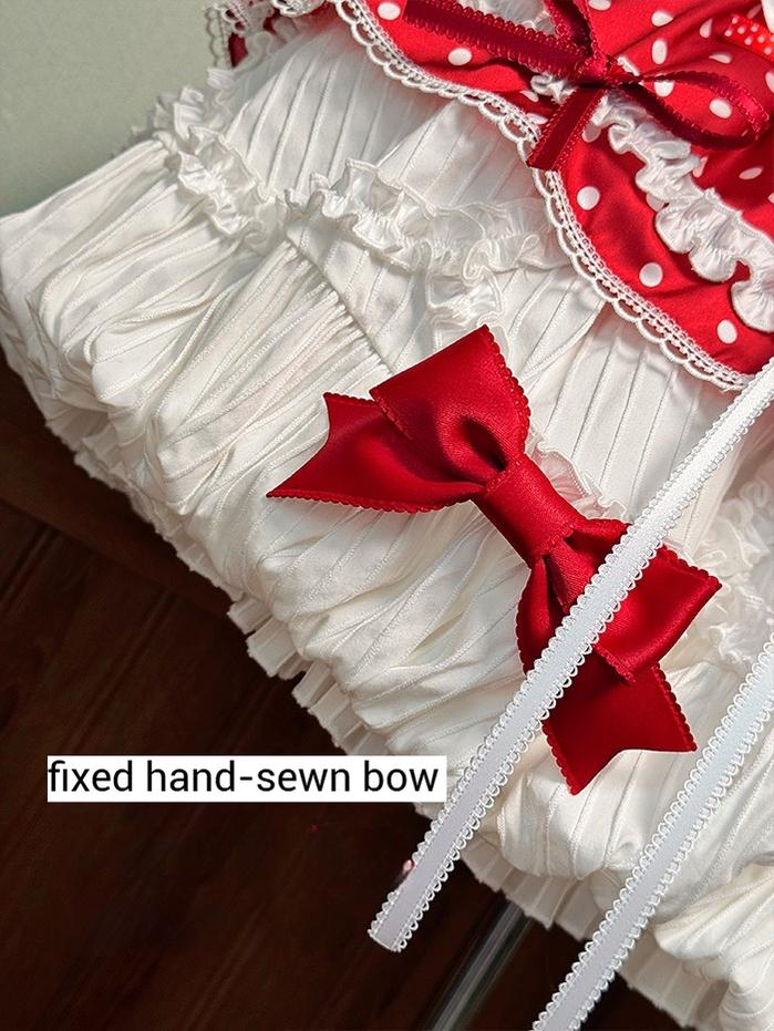 Shuang Sheng Xiao Xiong - Bite The Cake - Sweet Lolita Dress, Red & White Polka Dots - Image 25