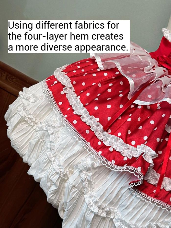 Shuang Sheng Xiao Xiong - Bite The Cake - Sweet Lolita Dress, Red & White Polka Dots - Image 26