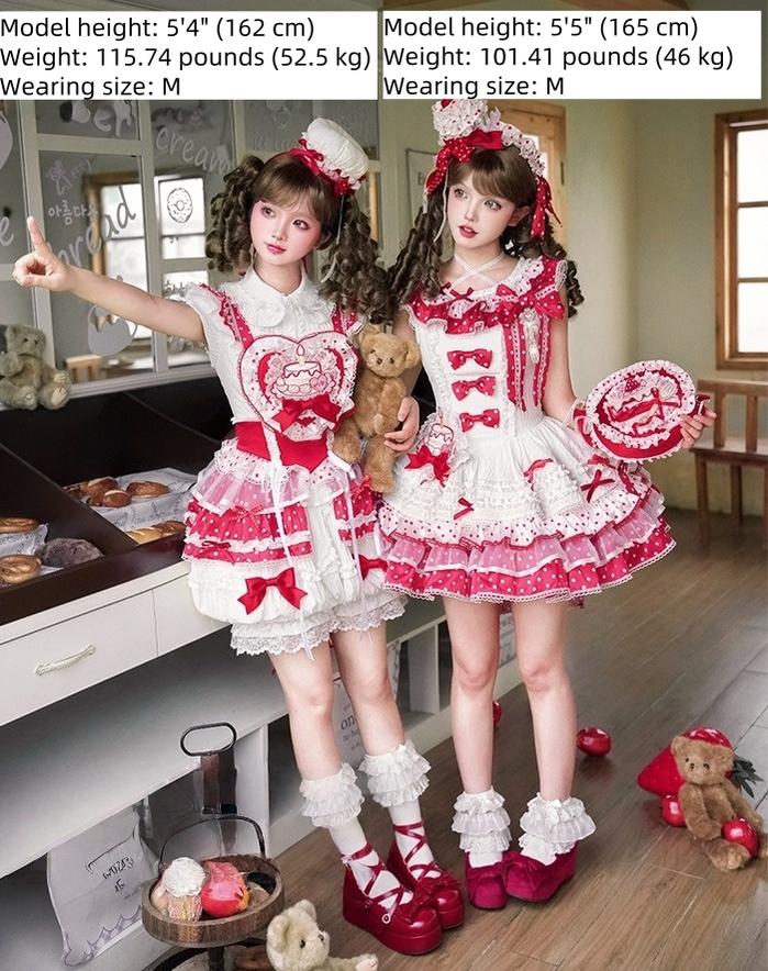 Shuang Sheng Xiao Xiong - Bite The Cake - Sweet Lolita Dress, Red & White Polka Dots - Image 31