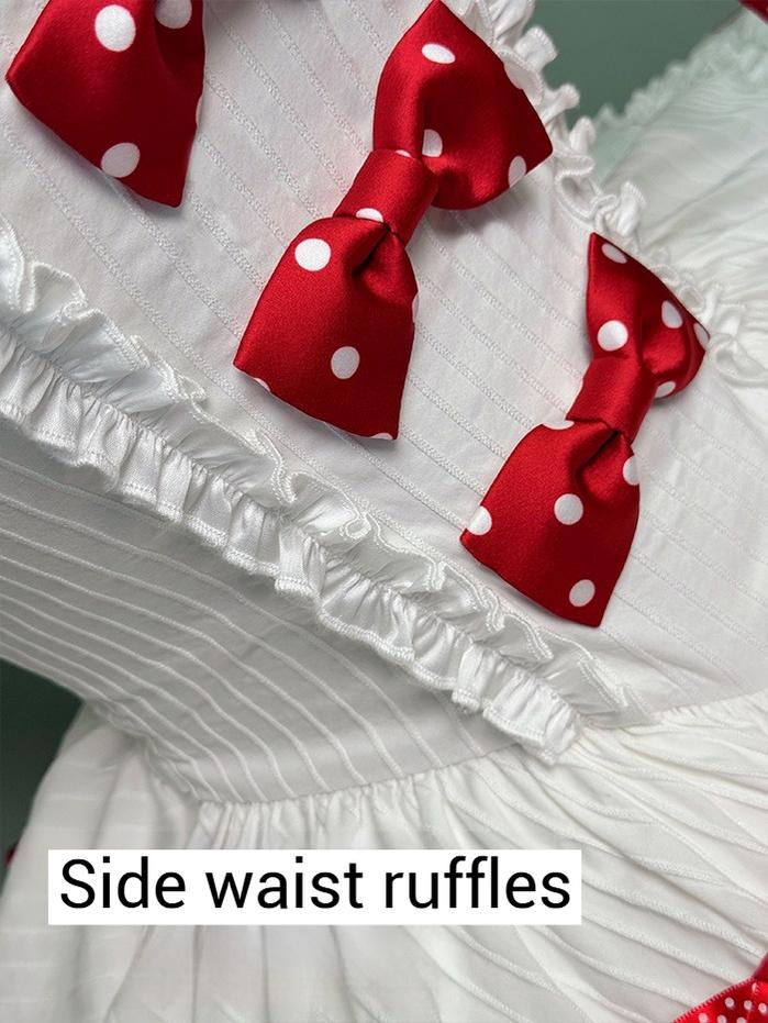 Shuang Sheng Xiao Xiong - Bite The Cake - Sweet Lolita Dress, Red & White Polka Dots - Image 5