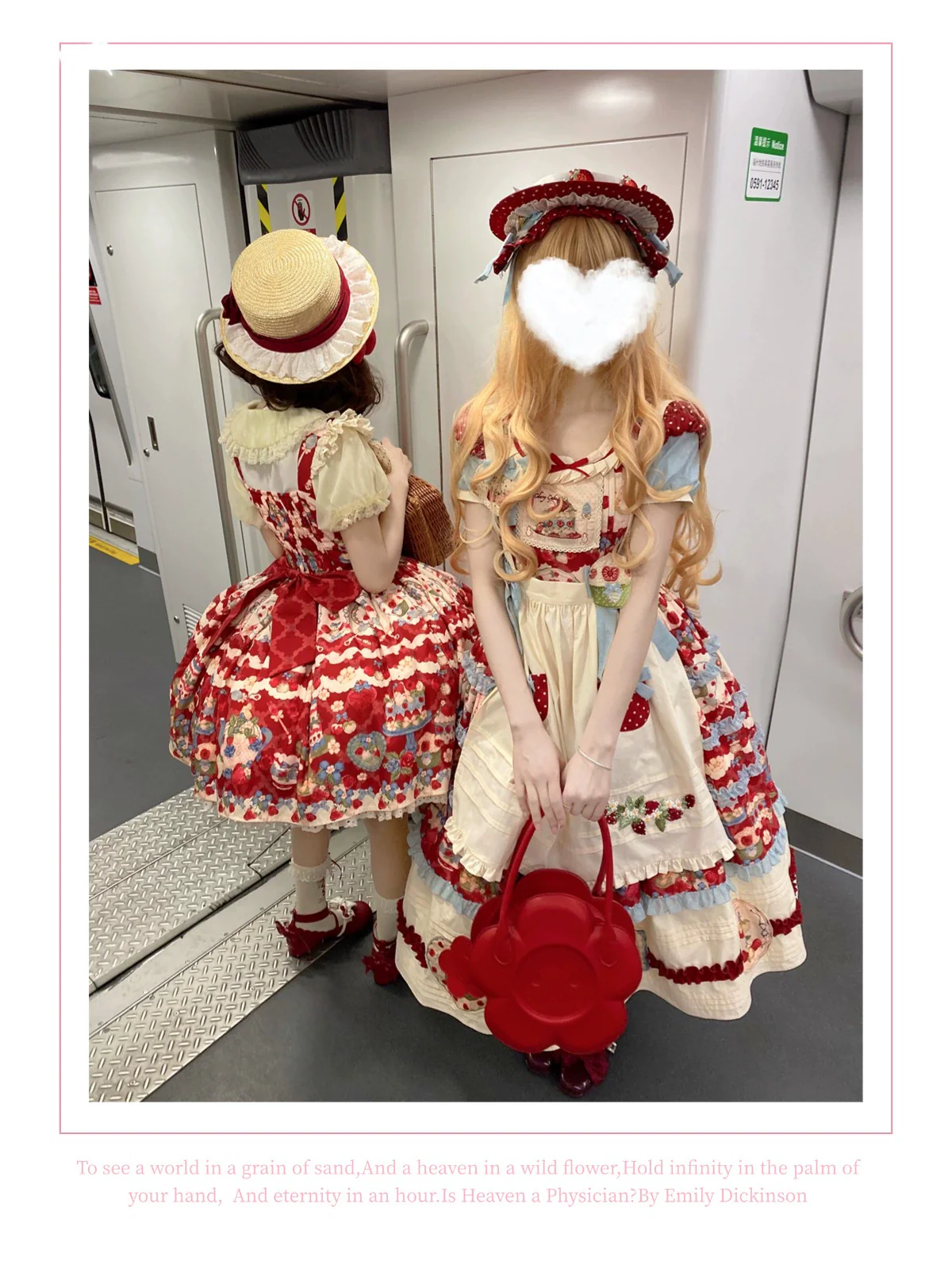 Rose Whispers - Strawberry Tata - Sweet Lolita Dress Suit With Strawberry Cake Print - Image 21