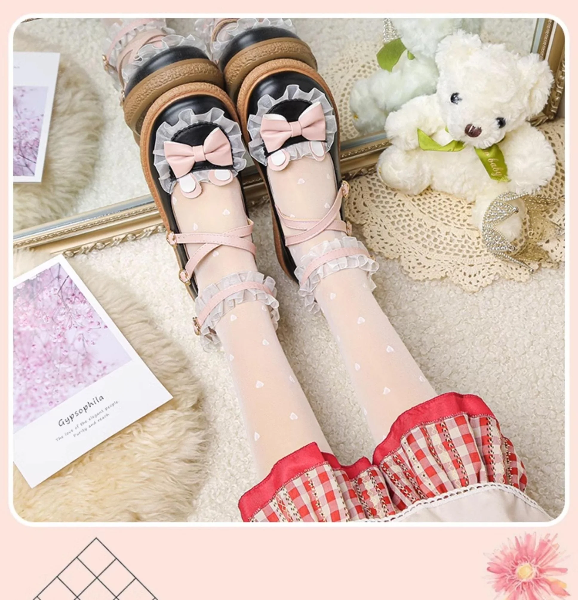 Yana - Sweet Bunny - Sweet Lolita Flat Shoes with Ear and Bow Decorations - Image 15
