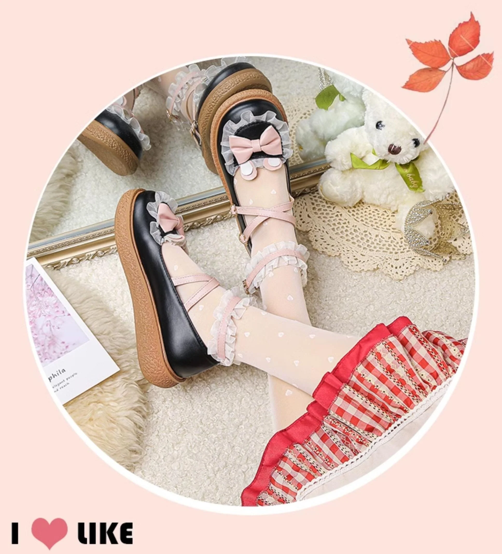 Yana - Sweet Bunny - Sweet Lolita Flat Shoes with Ear and Bow Decorations - Image 17