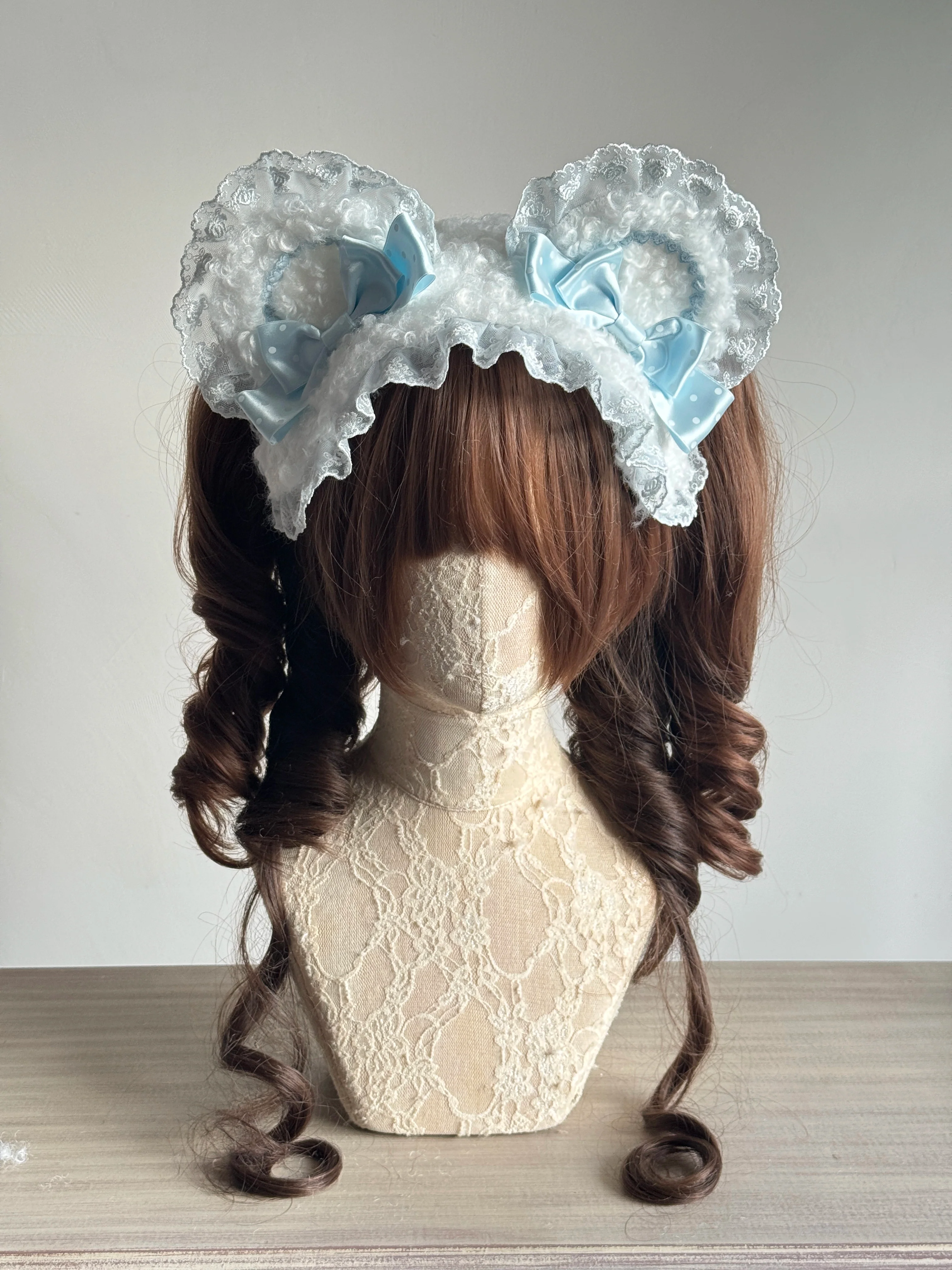 Sweet Lolita Handmade Lace Headband, Bear Ear Design - Image 5