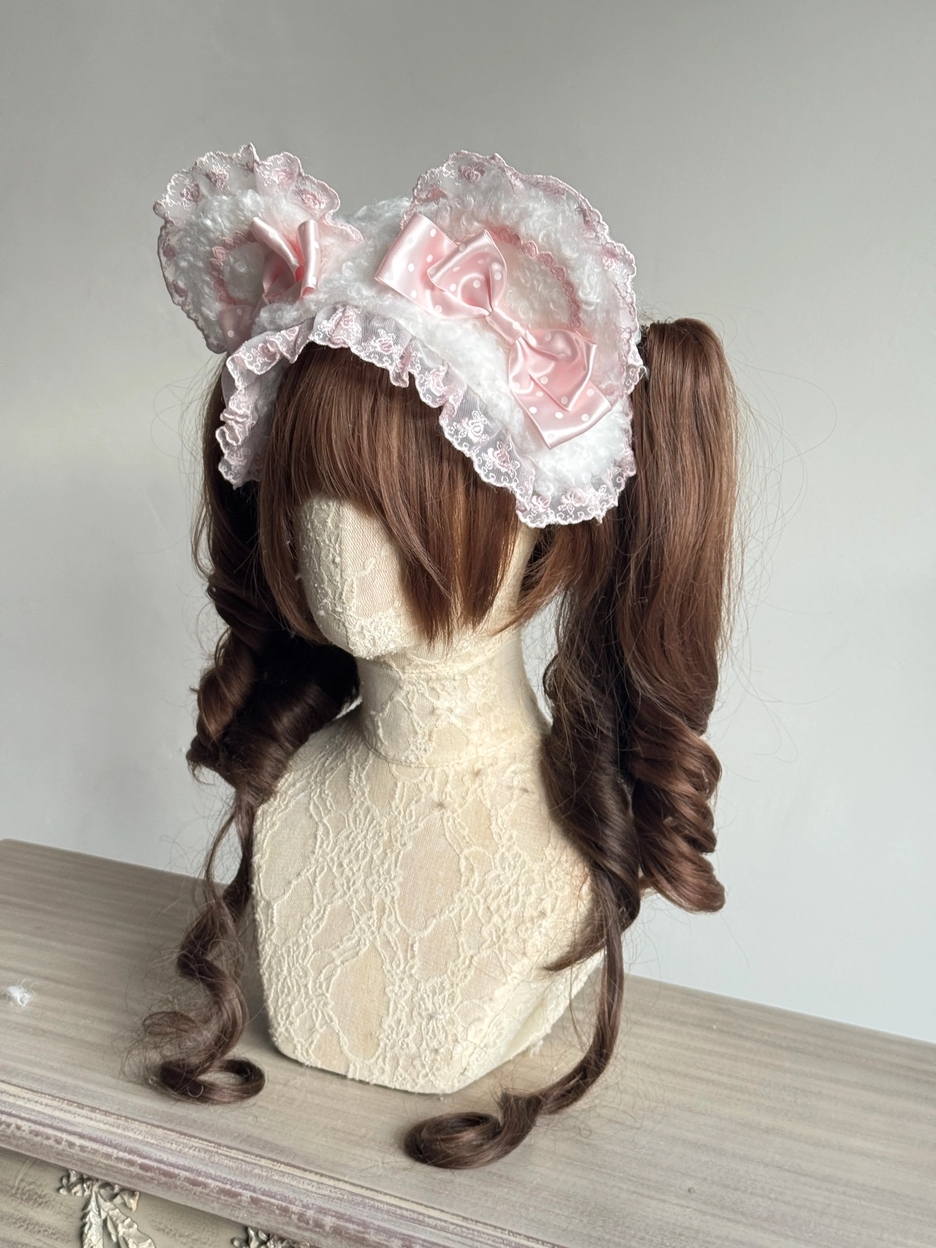Sweet Lolita Handmade Lace Headband, Bear Ear Design - Image 7