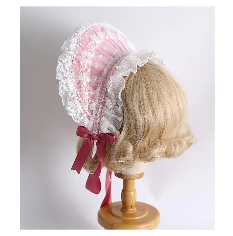 Xiaogui - Velvet Cake - Sweet Lolita Head Accessory Set with Ribbon Bow Details - Image 2