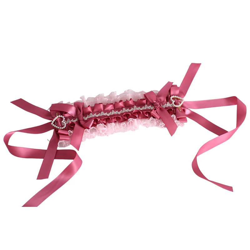 Xiaogui - Velvet Cake - Sweet Lolita Head Accessory Set with Ribbon Bow Details - Image 20