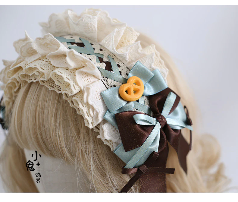 Xiaogui - Sweet Lolita Headband and Top Hat with Candy Details - Image 4
