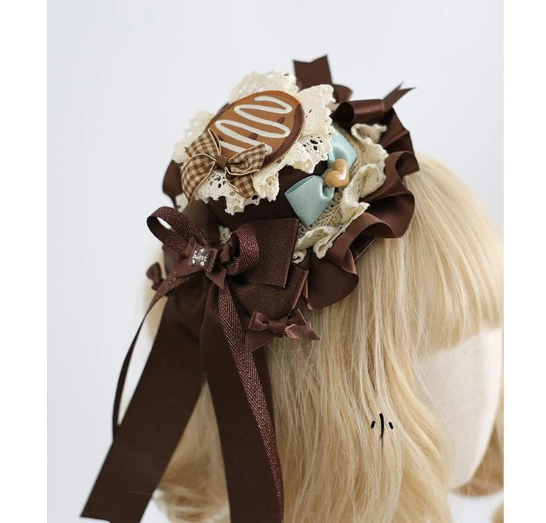 Xiaogui - Sweet Lolita Headband and Top Hat with Candy Details - Image 5