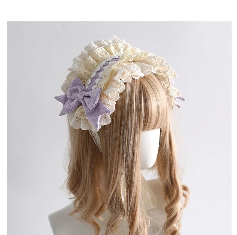 Xiaogui - Sweet Lolita Headband Lace Hairband Ballet Style - Image 3