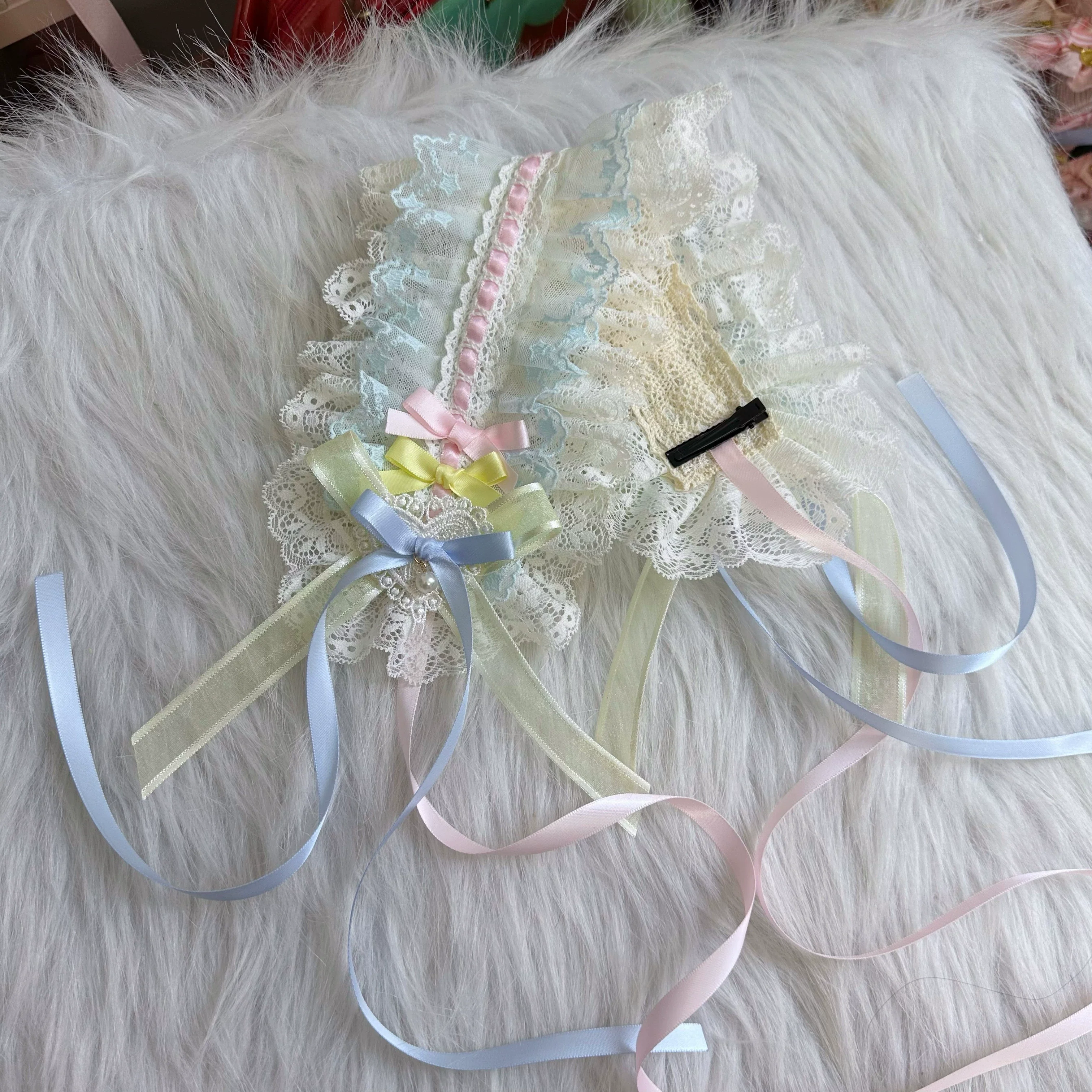Sweet Lolita Headdress, Bow and Lace Decoration - Image 18