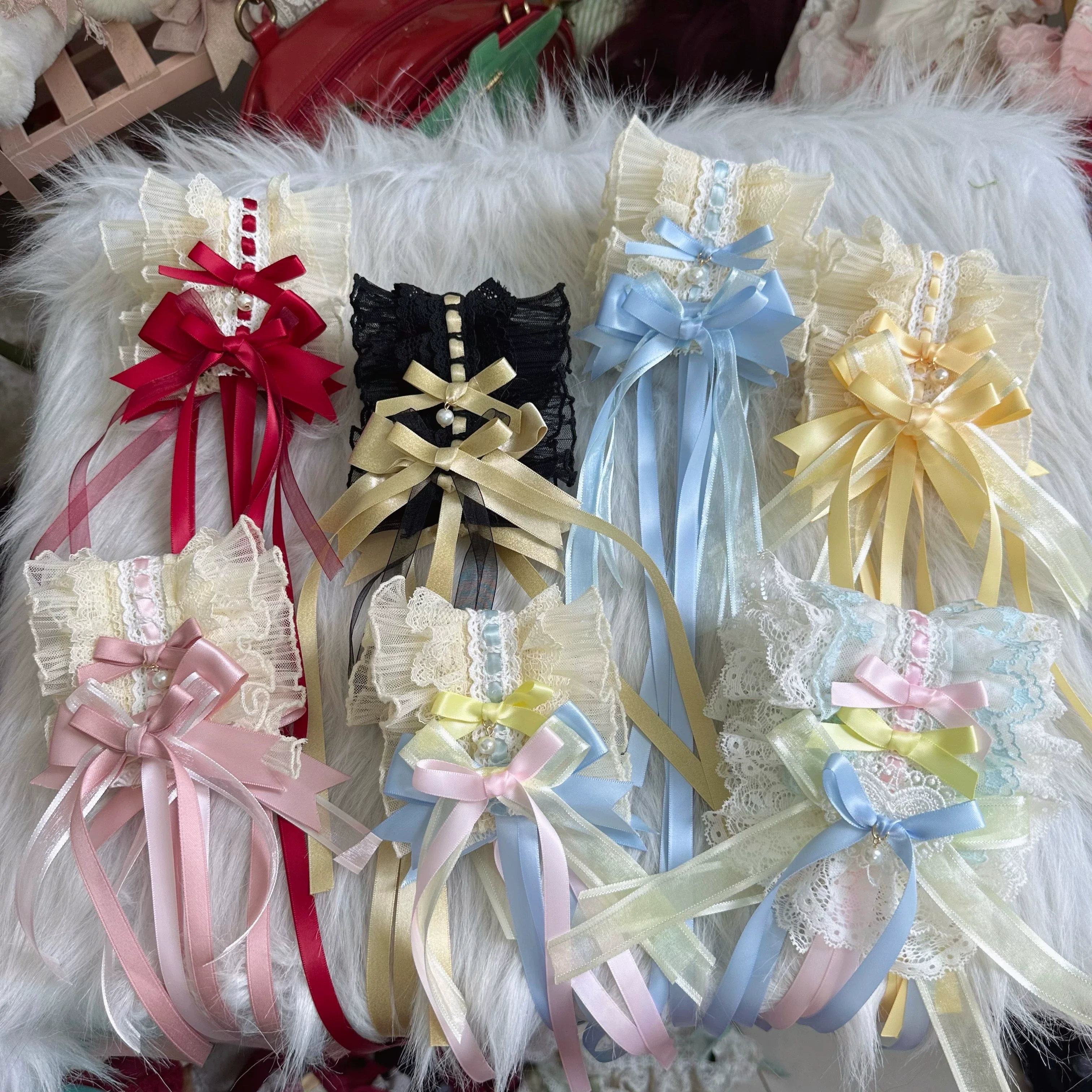Sweet Lolita Headdress, Bow and Lace Decoration - Image 2