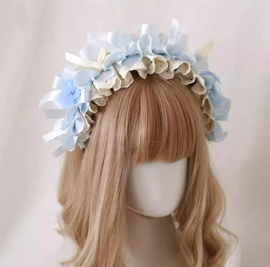 Xiaogui - Four Seasons Floral - Sweet Lolita Headdress Bow KC Lace Cuffs - Image 10
