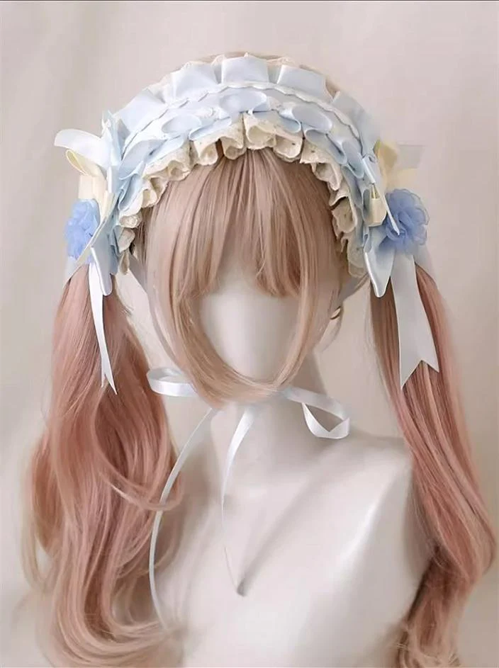 Xiaogui - Four Seasons Floral - Sweet Lolita Headdress Bow KC Lace Cuffs - Image 4