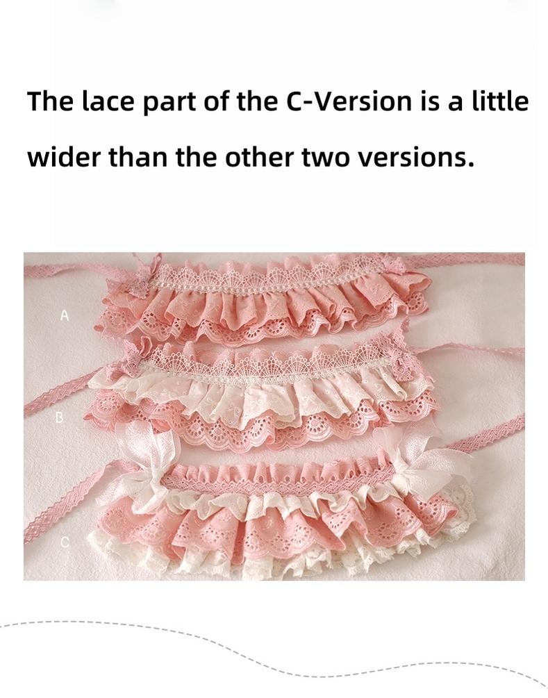 Xiaogui - Sweet Lolita Headdress Pink & White Lace Hairband - Image 8