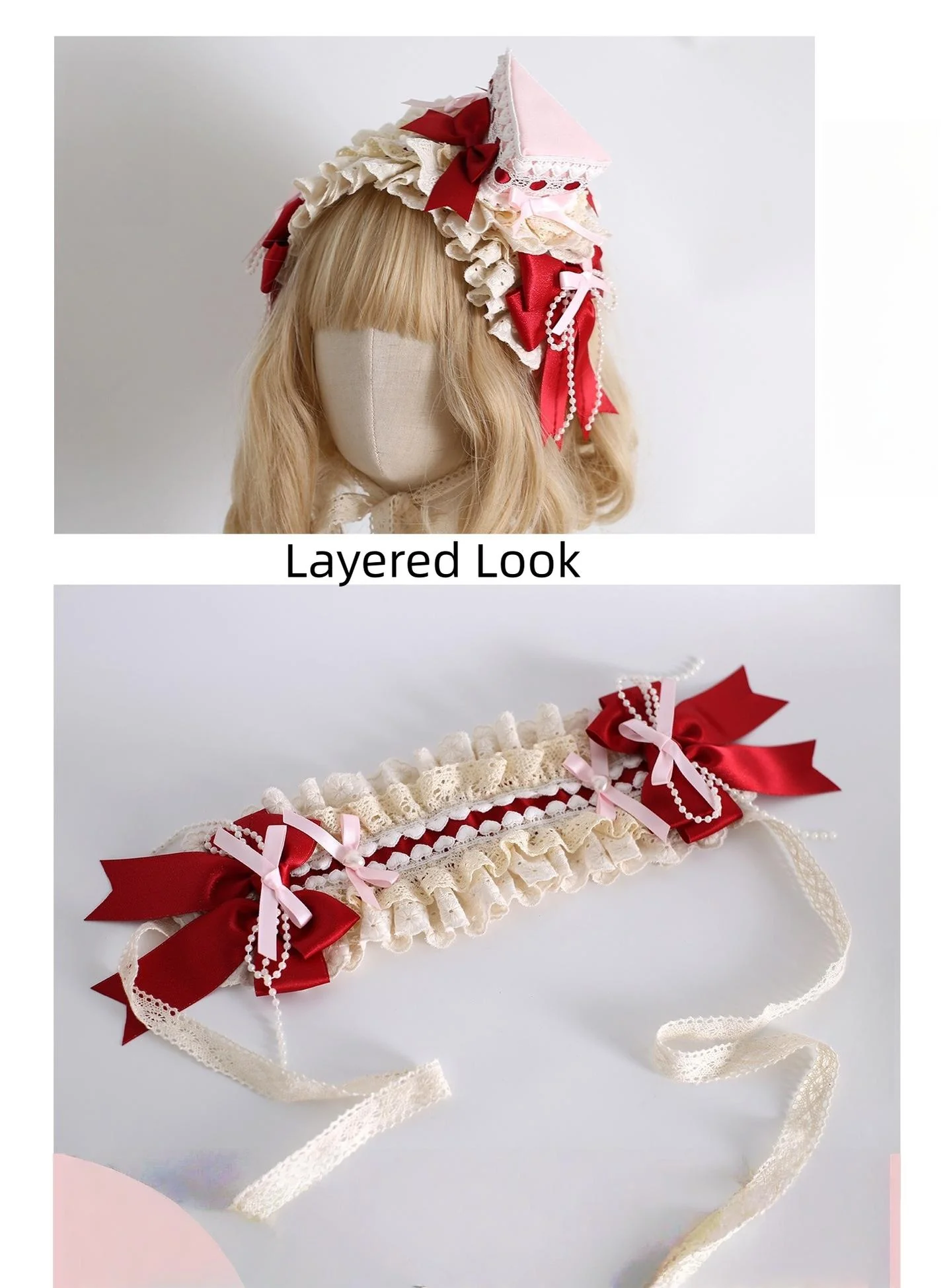 Xiaogui - Sweet Lolita Headdress, Triangle Cake Clip - Image 15