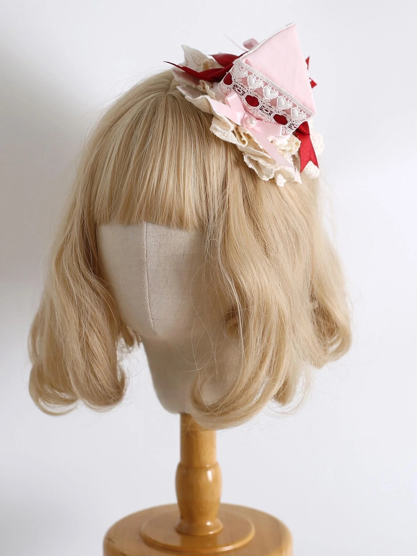 Xiaogui - Sweet Lolita Headdress, Triangle Cake Clip - Image 3