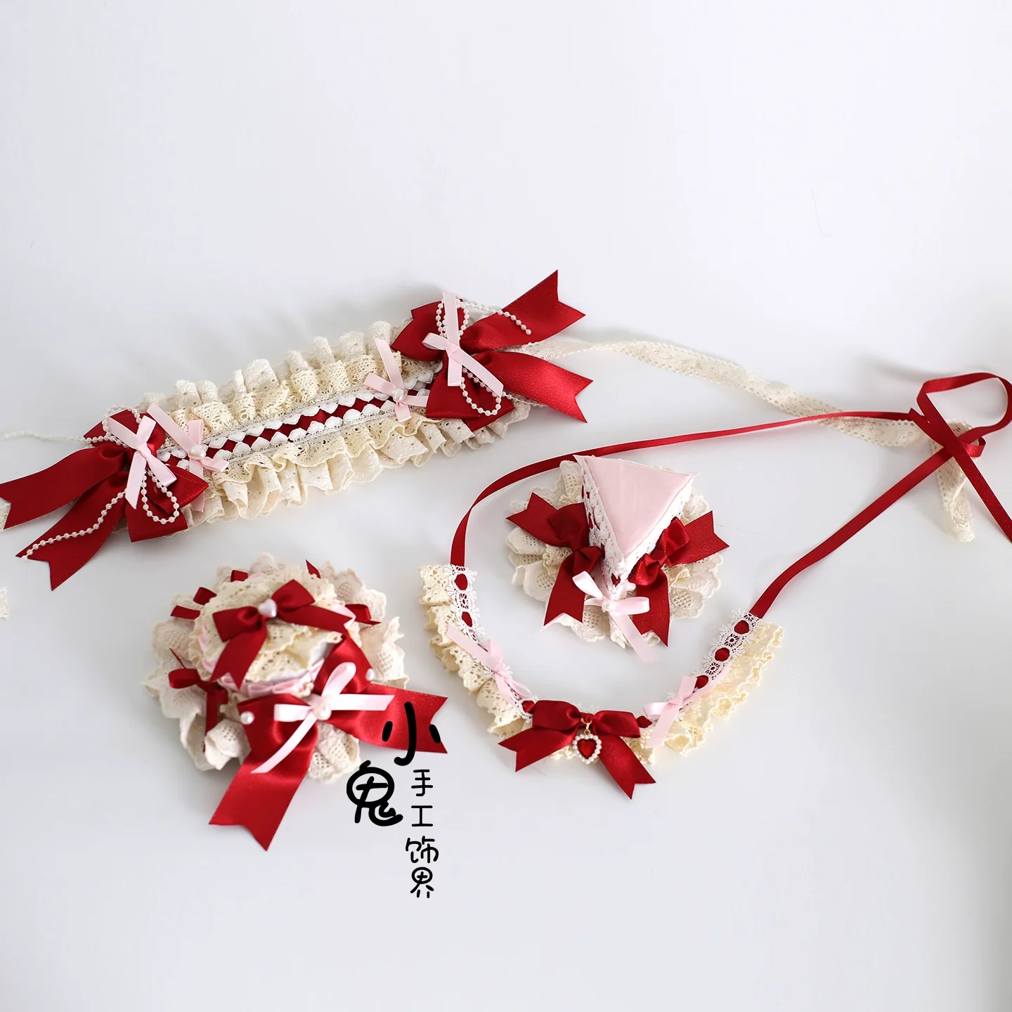 Xiaogui - Sweet Lolita Headdress, Triangle Cake Clip - Image 4