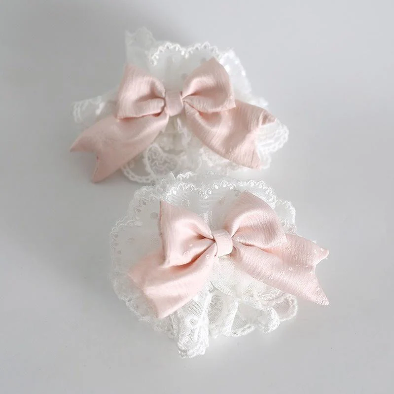 Xiaogui - Sweet Lolita Headwear Set BNT/Hat/Headband/Cuffs With Lace - Image 10
