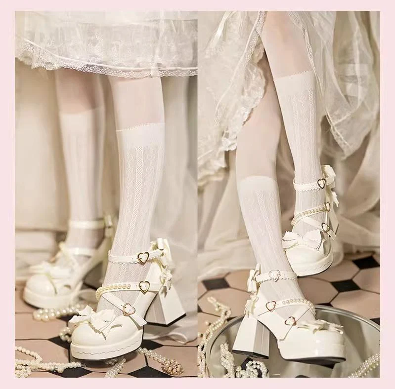 Witch's Night - Crush Complex - Sweet Lolita Heel Shoes, Pearls & Bows - Image 10