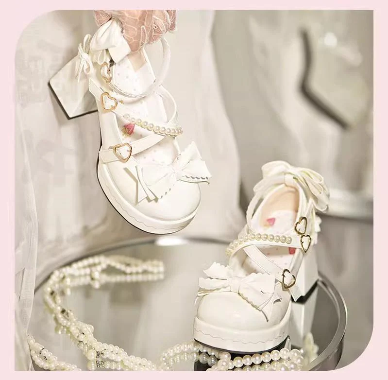 Witch's Night - Crush Complex - Sweet Lolita Heel Shoes, Pearls & Bows - Image 12