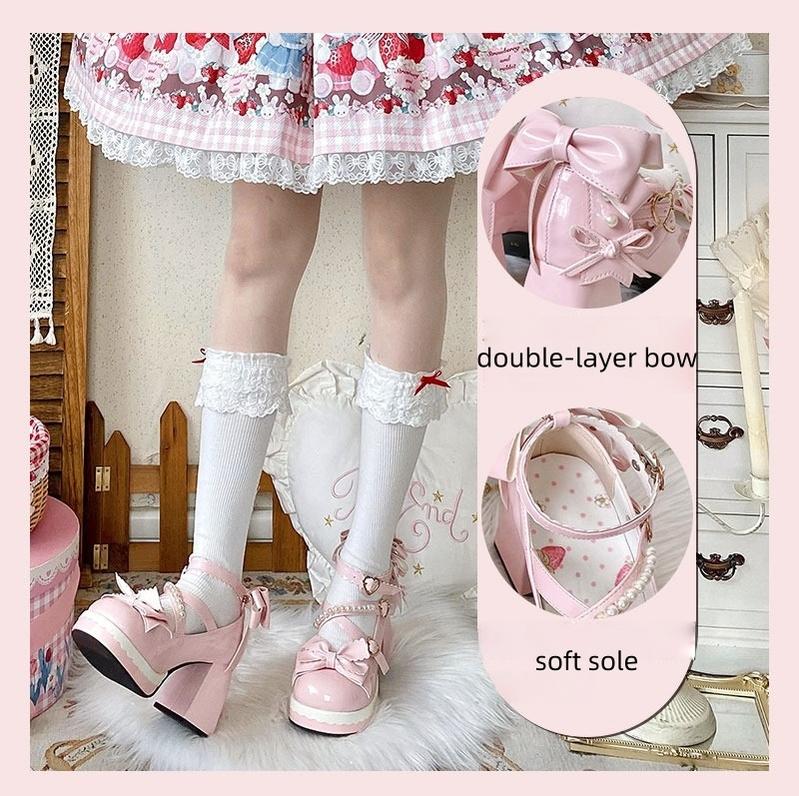 Witch's Night - Crush Complex - Sweet Lolita Heel Shoes, Pearls & Bows - Image 13
