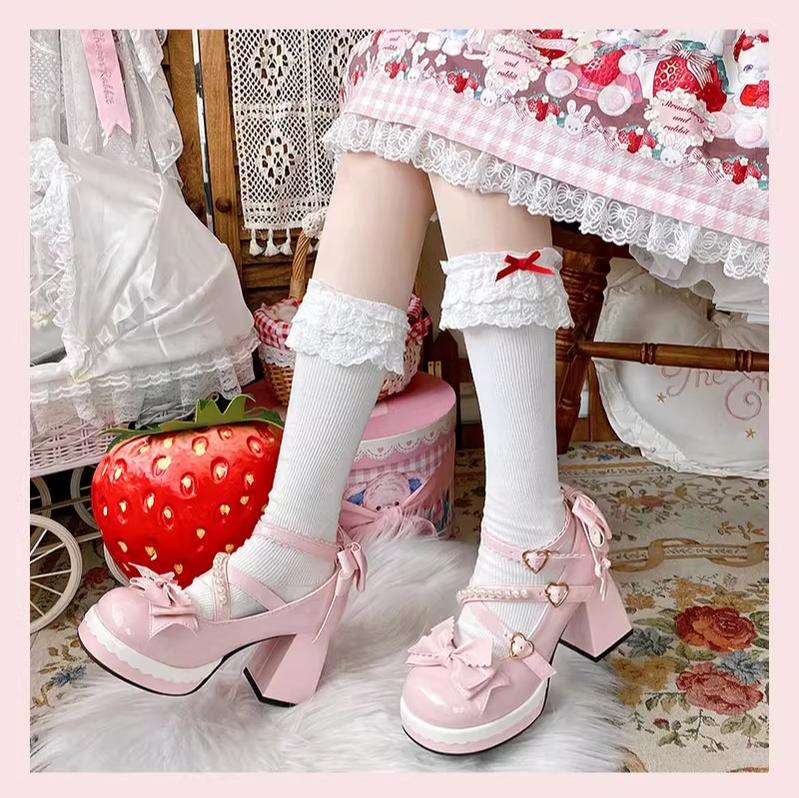Witch's Night - Crush Complex - Sweet Lolita Heel Shoes, Pearls & Bows - Image 17
