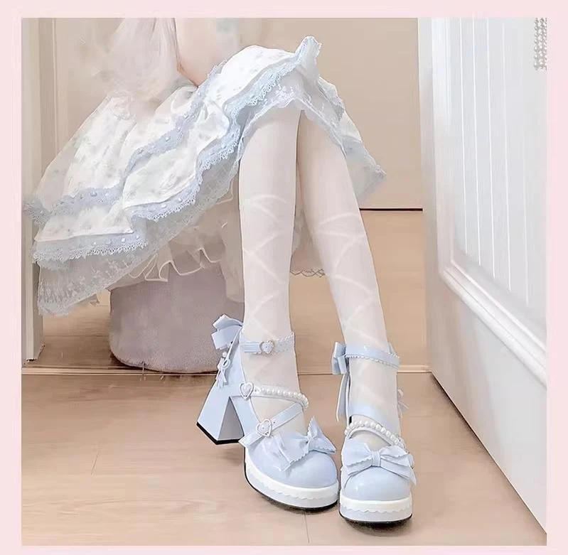 Witch's Night - Crush Complex - Sweet Lolita Heel Shoes, Pearls & Bows - Image 26