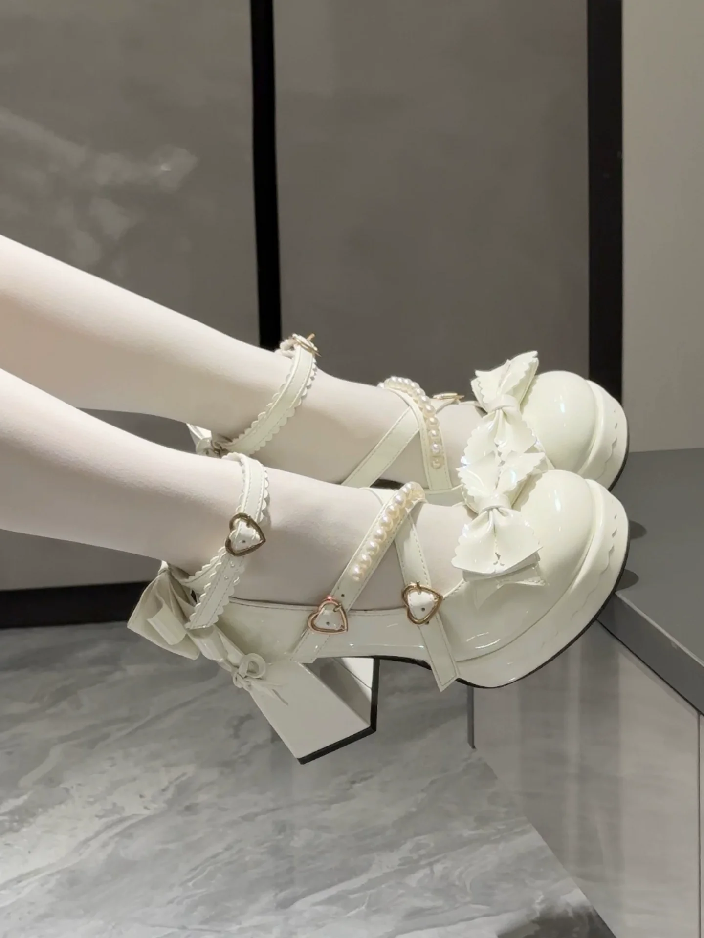 Witch's Night - Crush Complex - Sweet Lolita Heel Shoes, Pearls & Bows - Image 3