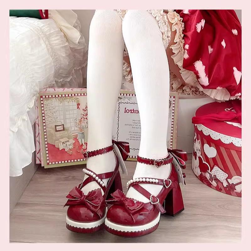 Witch's Night - Crush Complex - Sweet Lolita Heel Shoes, Pearls & Bows - Image 30