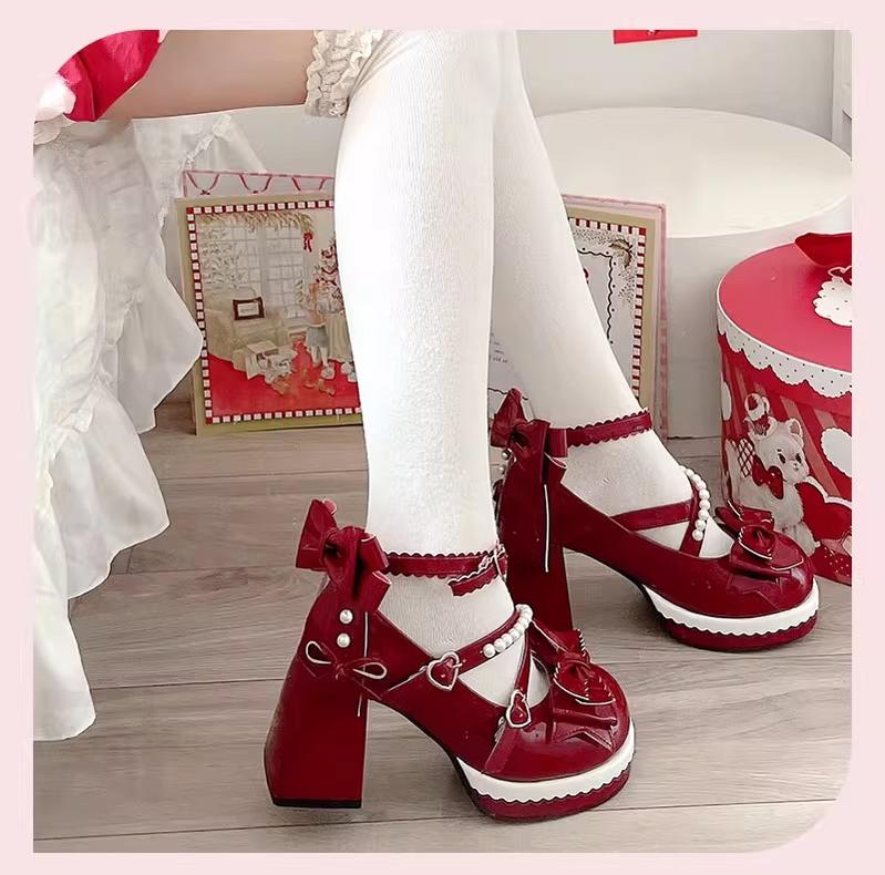 Witch's Night - Crush Complex - Sweet Lolita Heel Shoes, Pearls & Bows - Image 31