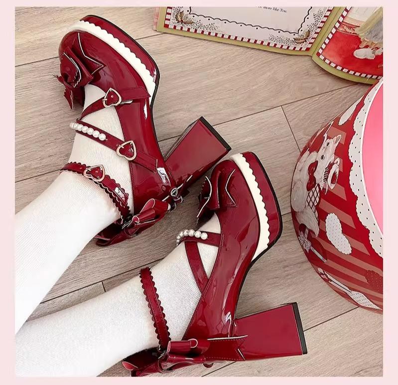 Witch's Night - Crush Complex - Sweet Lolita Heel Shoes, Pearls & Bows - Image 32