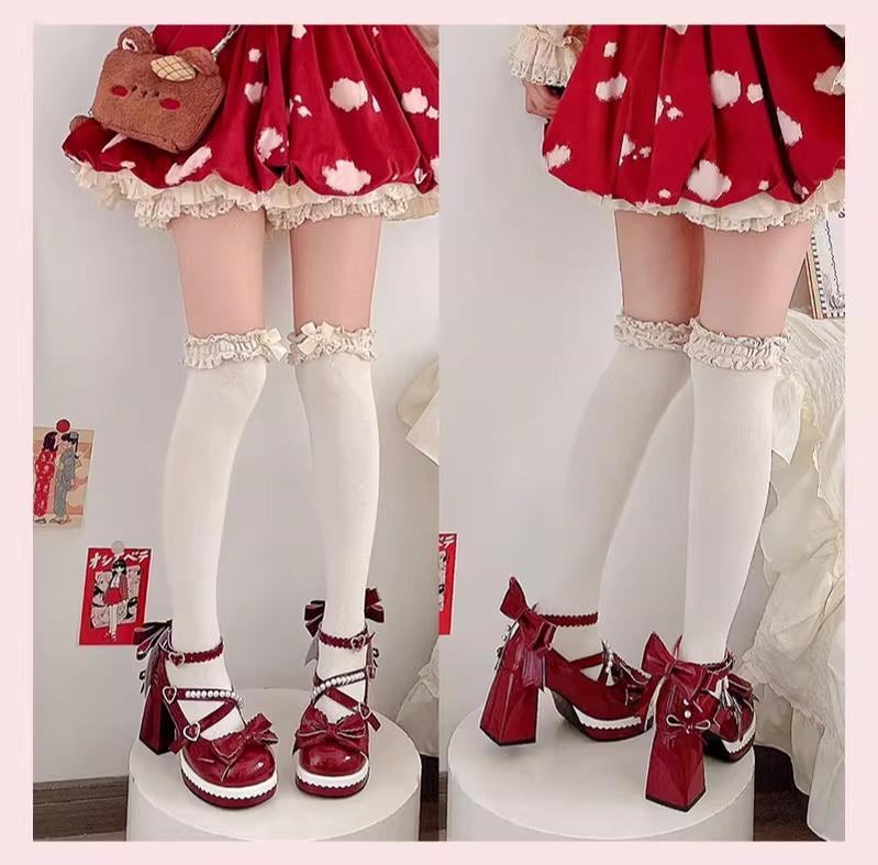 Witch's Night - Crush Complex - Sweet Lolita Heel Shoes, Pearls & Bows - Image 35