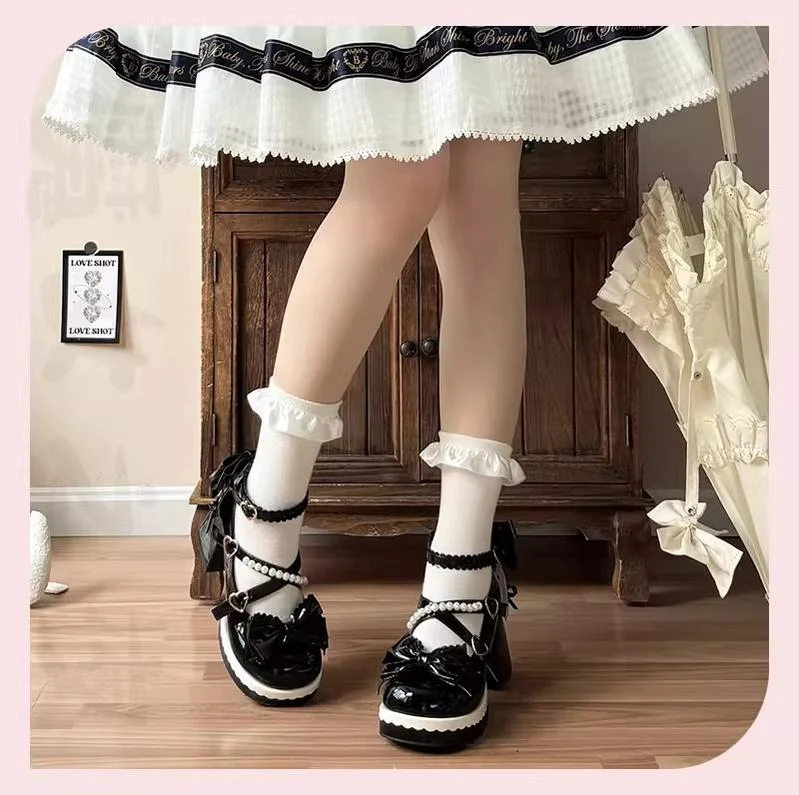 Witch's Night - Crush Complex - Sweet Lolita Heel Shoes, Pearls & Bows - Image 36