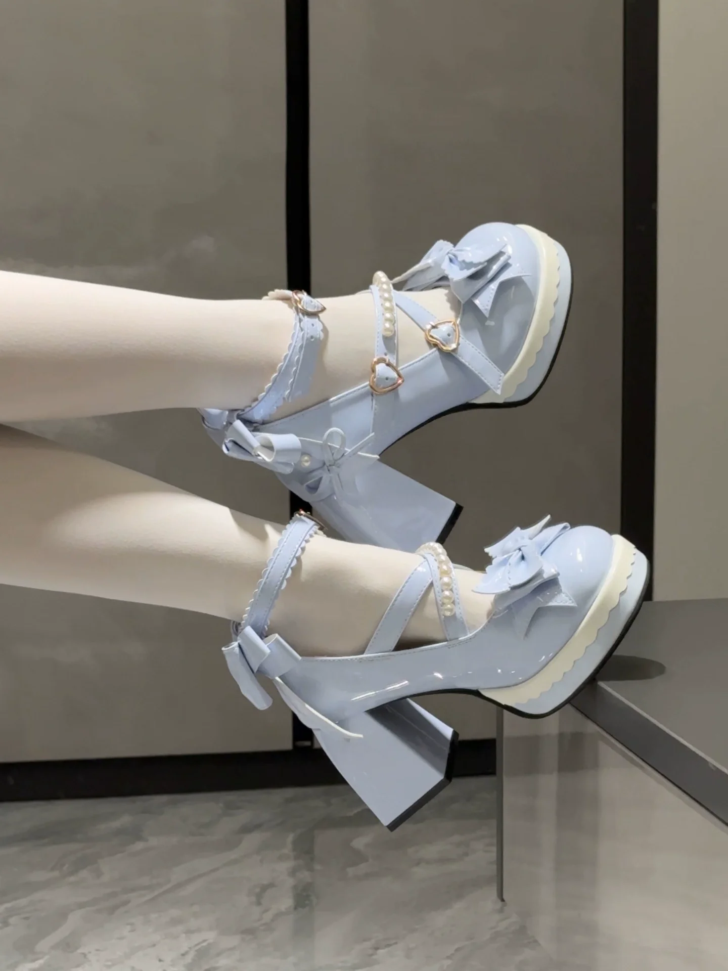 Witch's Night - Crush Complex - Sweet Lolita Heel Shoes, Pearls & Bows - Image 4