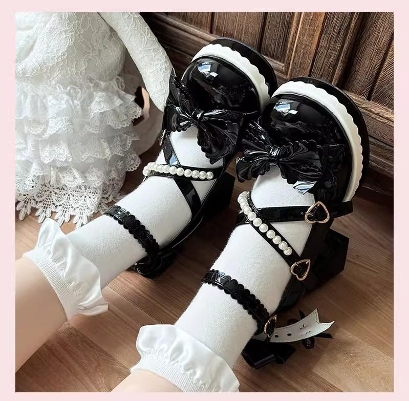 Witch's Night - Crush Complex - Sweet Lolita Heel Shoes, Pearls & Bows - Image 40