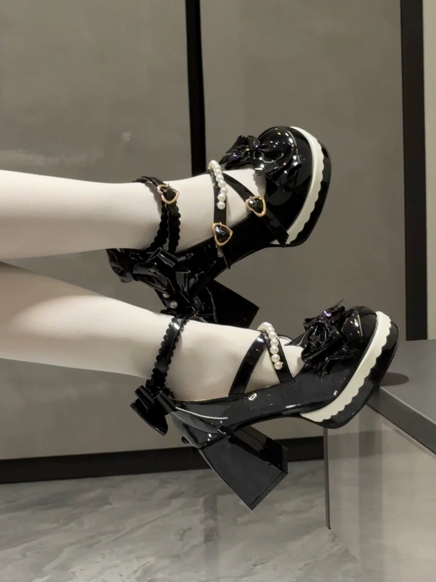 Witch's Night - Crush Complex - Sweet Lolita Heel Shoes, Pearls & Bows - Image 5
