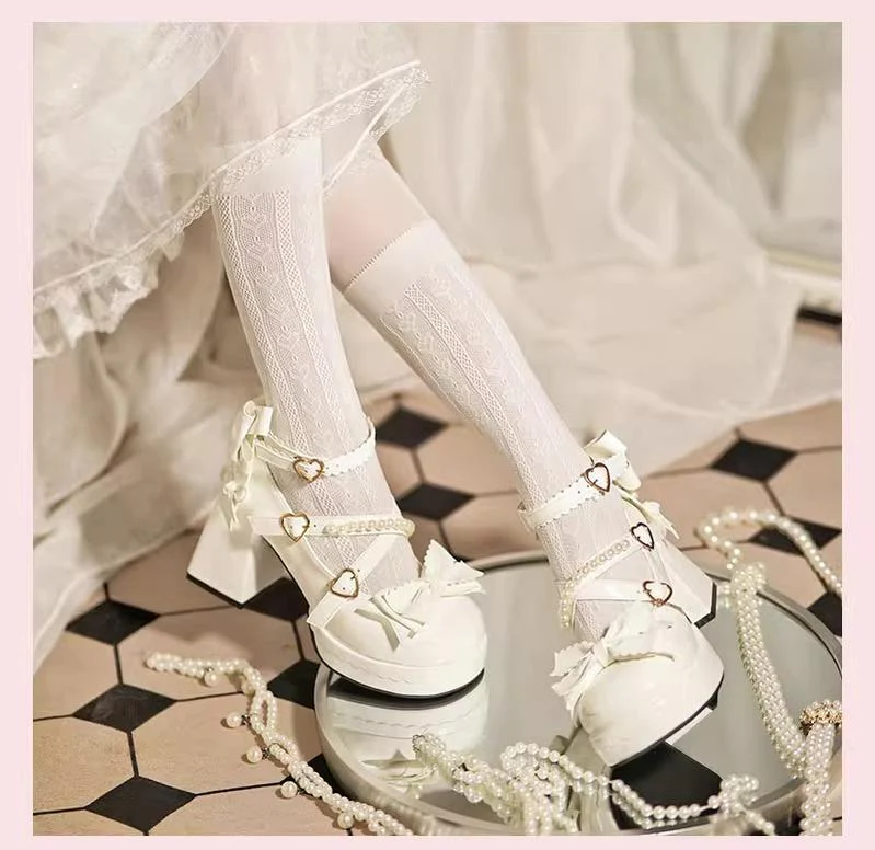 Witch's Night - Crush Complex - Sweet Lolita Heel Shoes, Pearls & Bows - Image 7