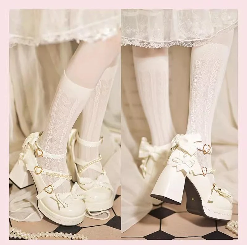 Witch's Night - Crush Complex - Sweet Lolita Heel Shoes, Pearls & Bows - Image 8