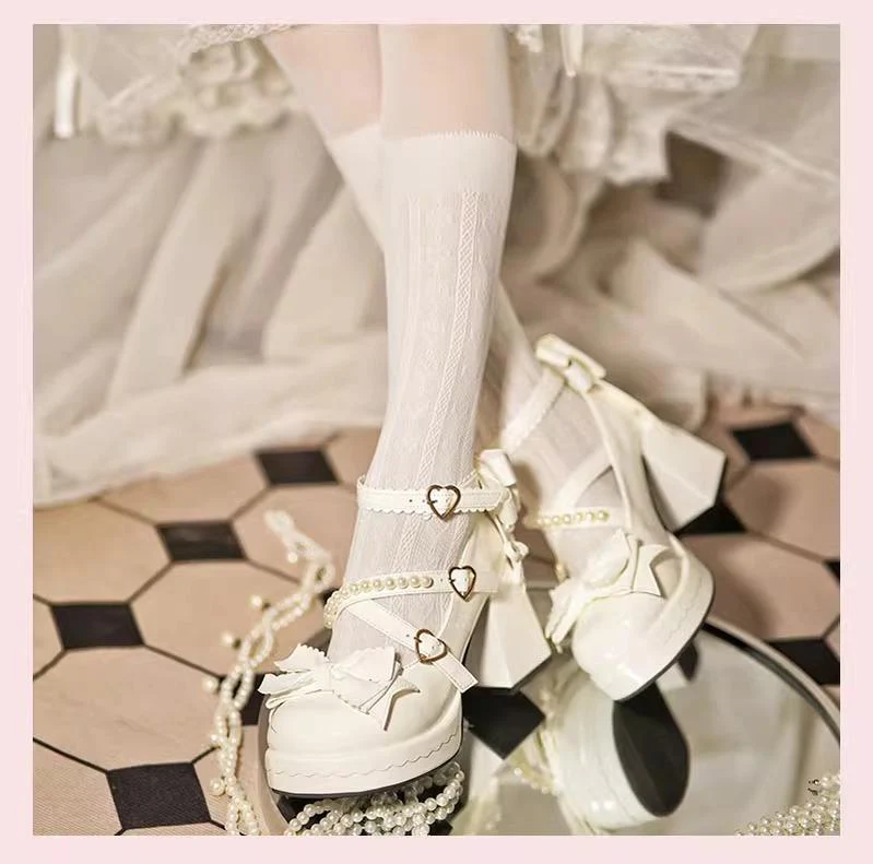 Witch's Night - Crush Complex - Sweet Lolita Heel Shoes, Pearls & Bows - Image 9