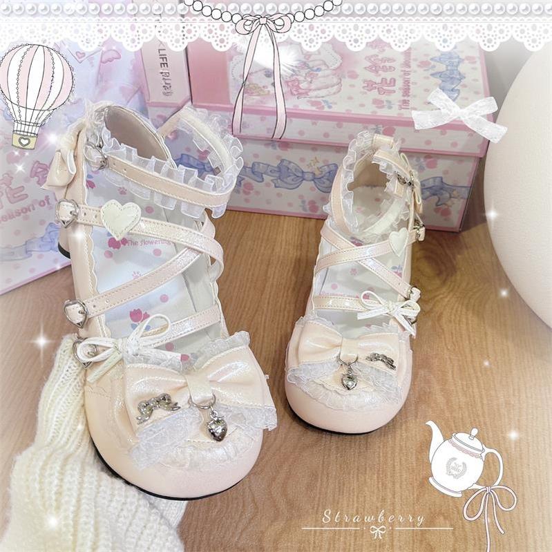The Season of Booming Flowers - Showa Dreamland - Sweet Lolita Heels, Cute Claw-Shaped Heels - Image 5