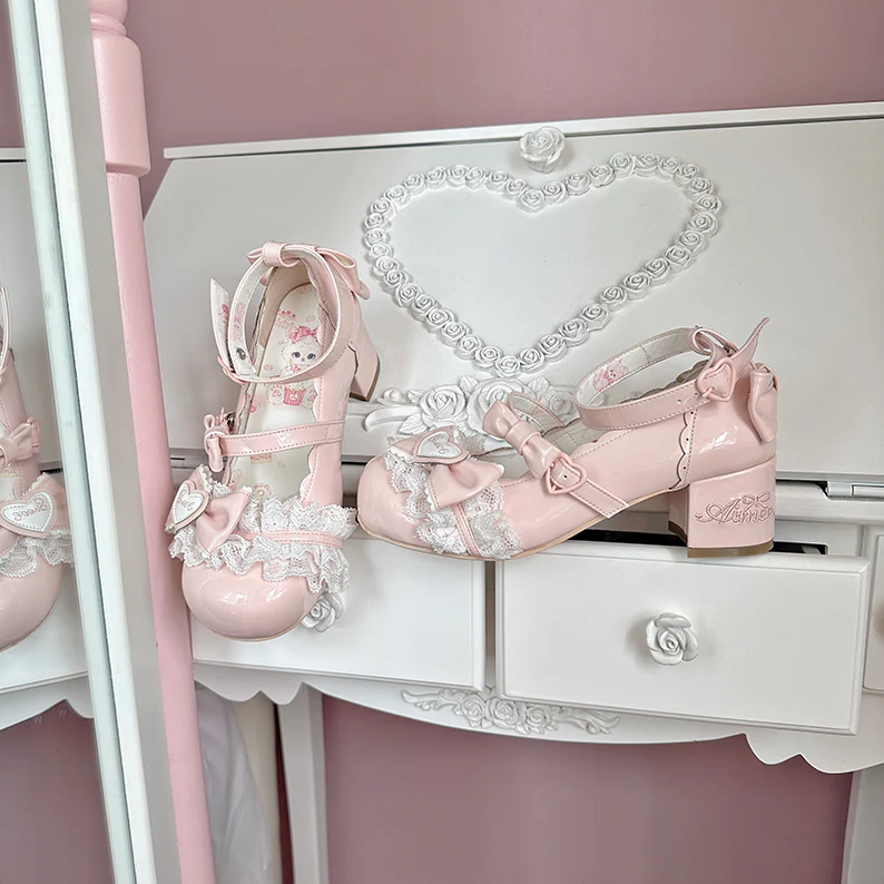 Aimee - Sakura - Sweet Lolita Heels Cute Mid-heel Mary Jane Shoes - Image 17