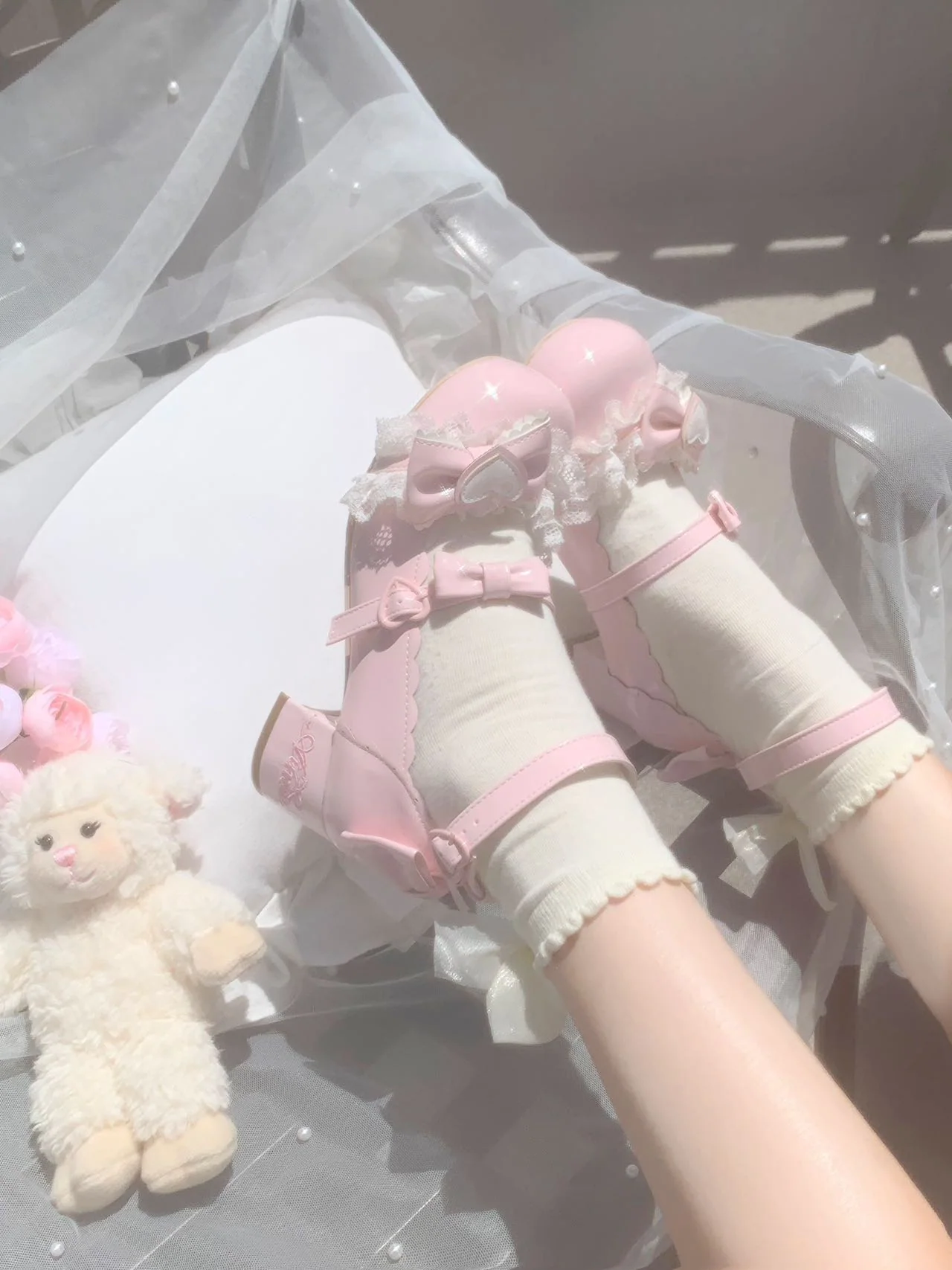Aimee - Sakura - Sweet Lolita Heels Cute Mid-heel Mary Jane Shoes - Image 8