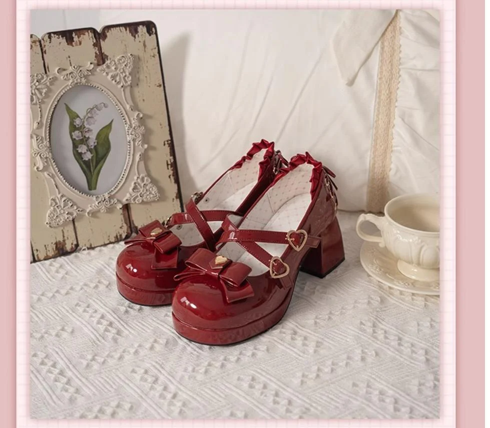 Milk Bun Bunny - Sweet Lolita High Heel Bow Princess Lolita Shoes - Image 13