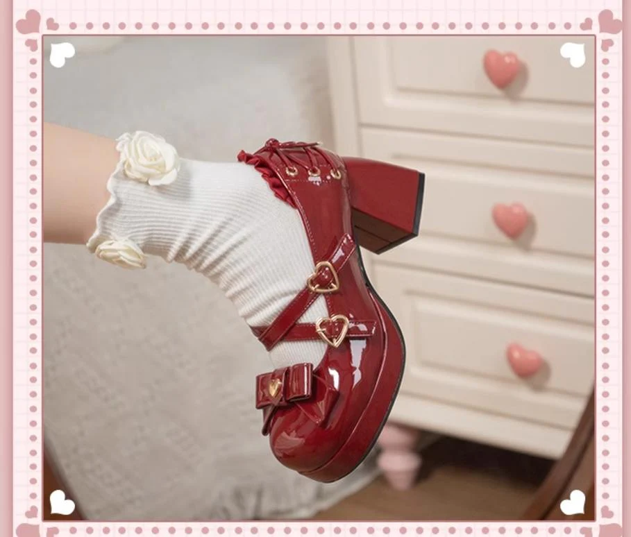 Milk Bun Bunny - Sweet Lolita High Heel Bow Princess Lolita Shoes - Image 14