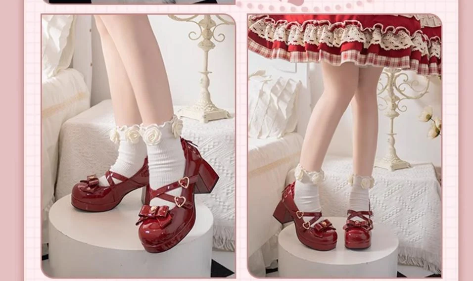 Milk Bun Bunny - Sweet Lolita High Heel Bow Princess Lolita Shoes - Image 15