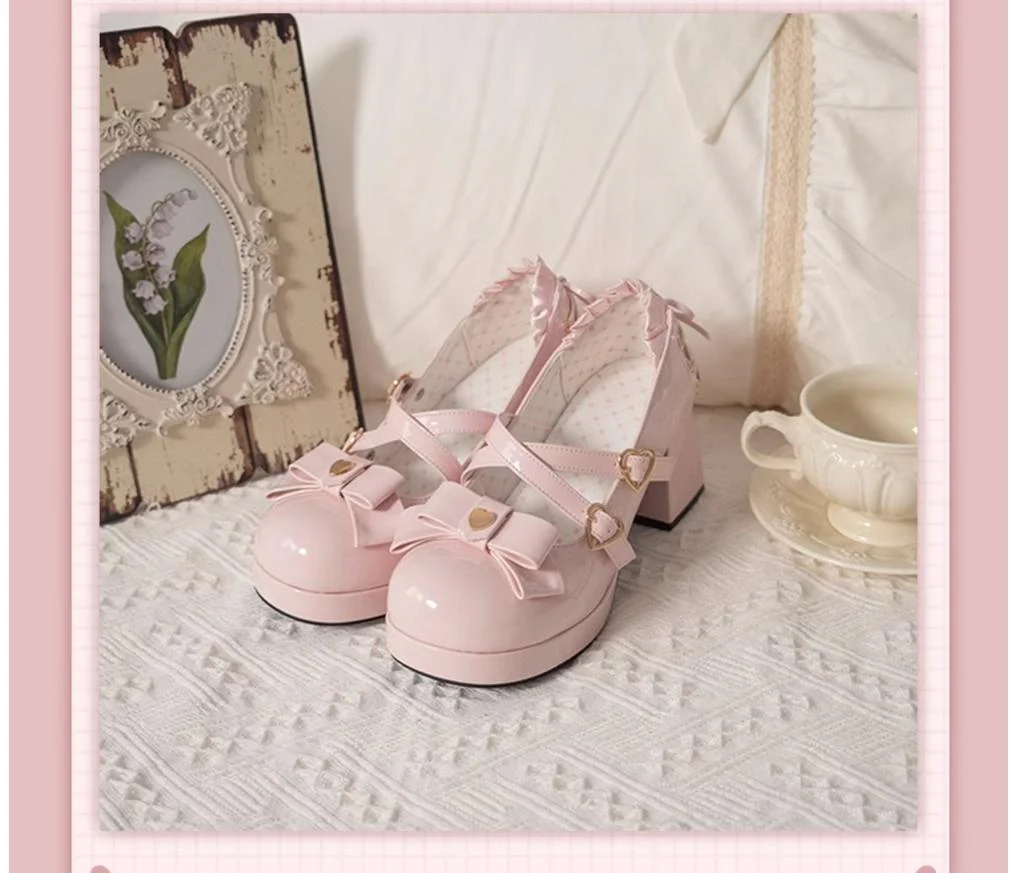 Milk Bun Bunny - Sweet Lolita High Heel Bow Princess Lolita Shoes - Image 18